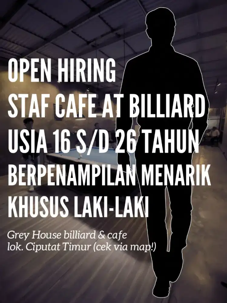 HANYA LOWONGAN JAGA WARKOP LAKI-LAKI / PRIA