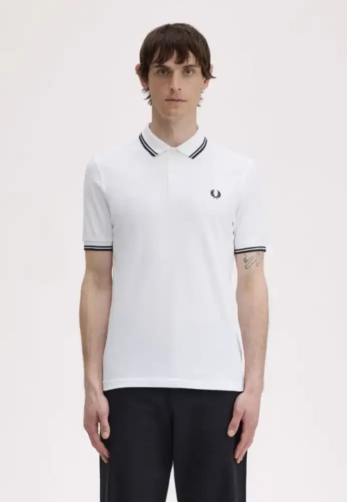 Kaos polo shirt FRED PERRY Twin Tipped white colour Size XXL