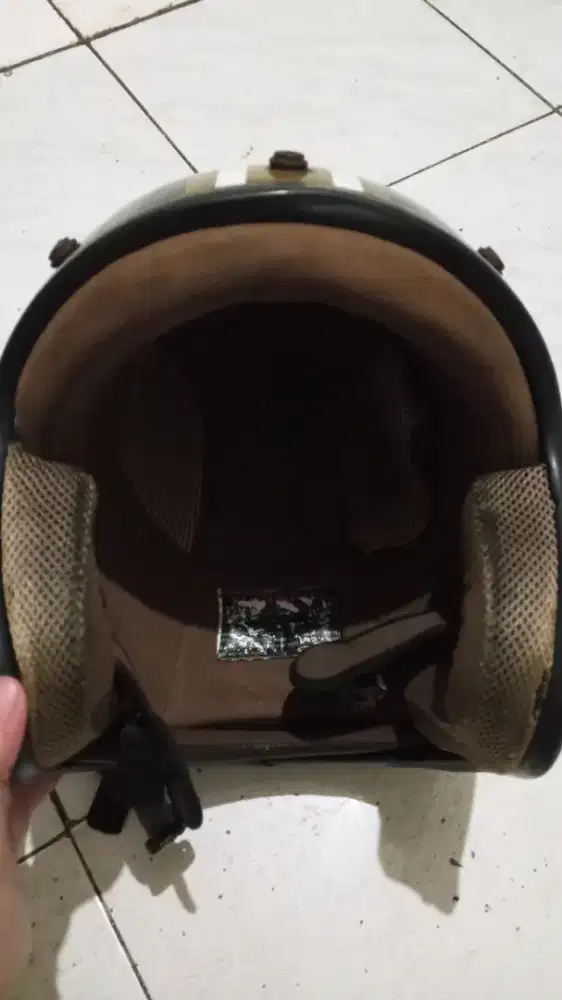 Helm Retro Bogo Open Face Klasik Striping & Stiker Simple is Good