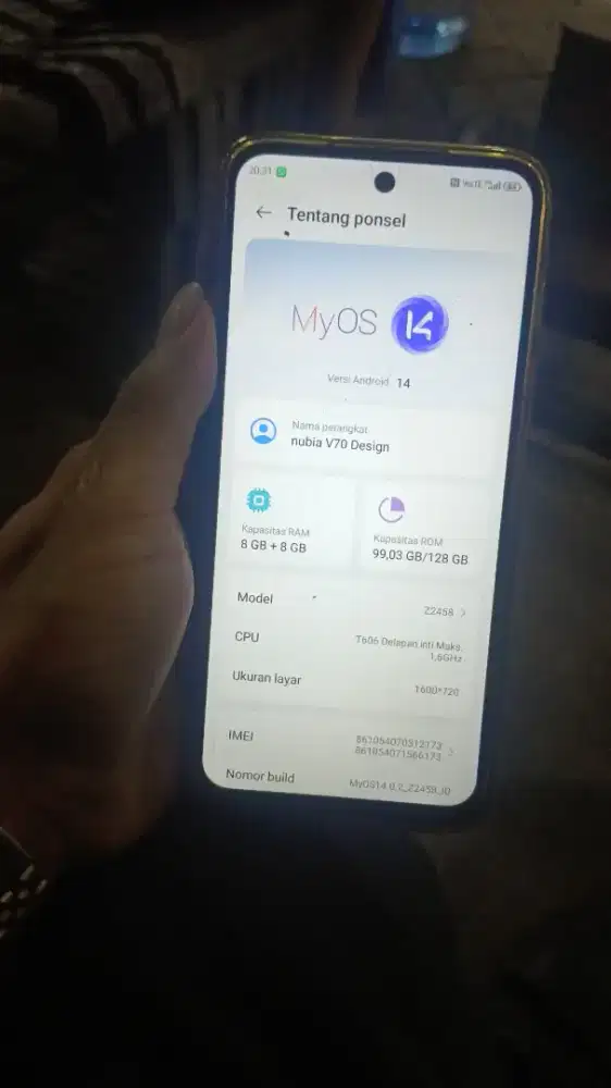 Nubia v70 design rumah. Ram 8+8/128