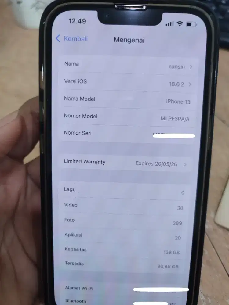 IPHONE 13 MIDNIGHT BLUE 128GB GARANSI IBOX ON MEI 2026