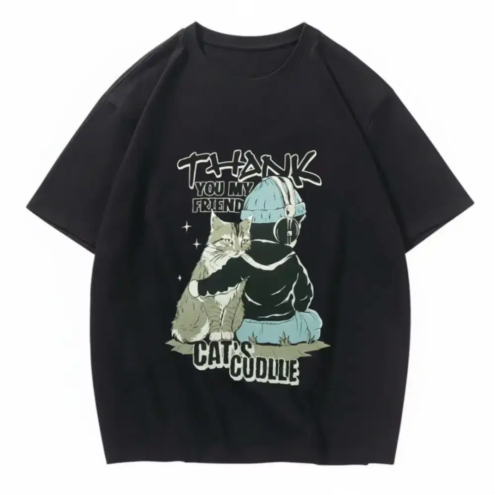 Kaos kucing cat premium Halus & lembut nyaman dipakai buruan co