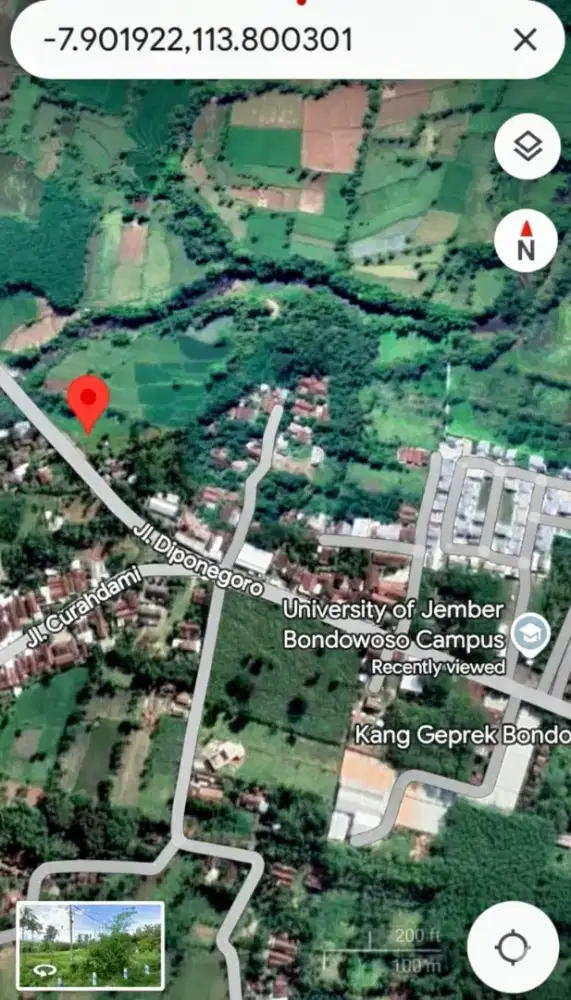 Dijual tanah dekat Universitas Negri Jember (UNEJ) cab.Bondowoso