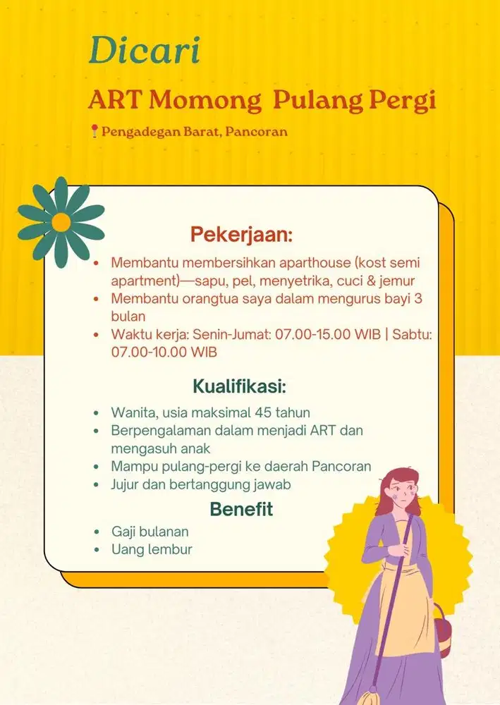 ART/Pembantu Pulang Pergi