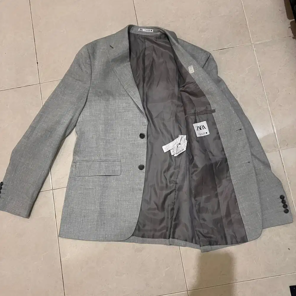 Jas Blazer Pria ZARA Light Grey
