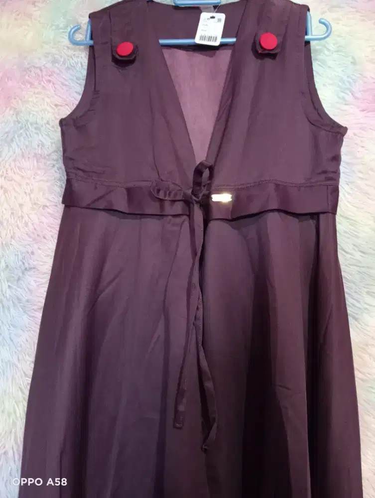 Gaun Outer Busana Muslim Mewah Purple fucia