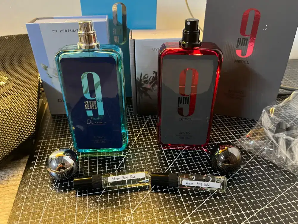 Decant 5ml parfum afnan 9pm rebel dan 9am dive original