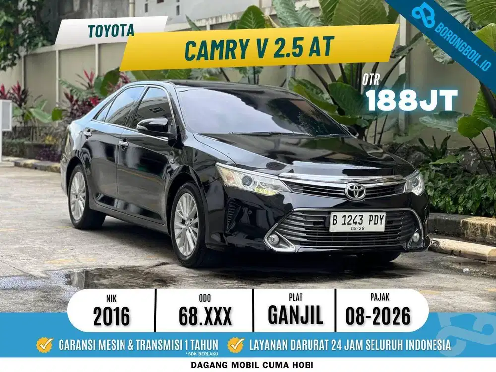TOYOTA CAMRY 2.5 AT 2016 HITAM LOW KM 60RBAN ISTIMEWA SIAP PAKAI