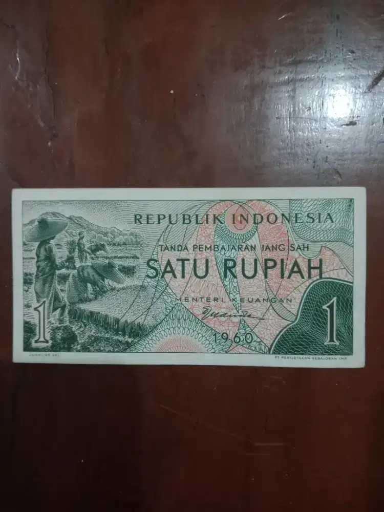 Uang Kertas Kuno - Satu Rupiah Sandang Pangan Thn 1960