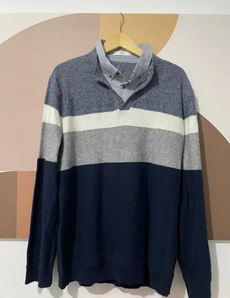 Sweatshirt Kerah Pria