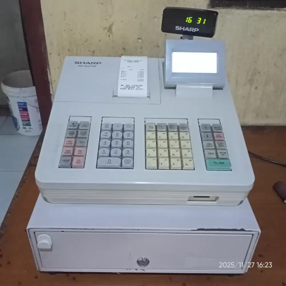 Mesin kasir Sharp 207W siap pakai