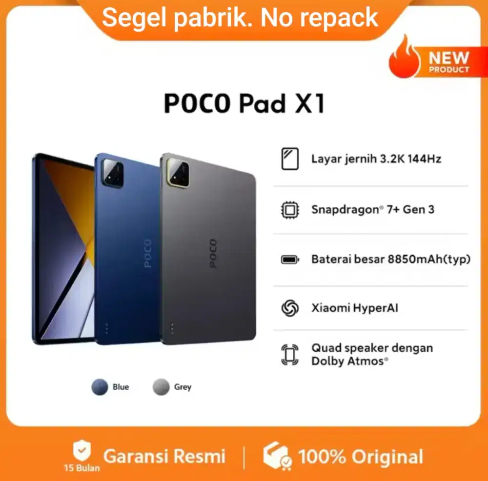 Poco Pad X1 8/512. Baru. Segel pabrik. Garansi resmi 15 bulan
