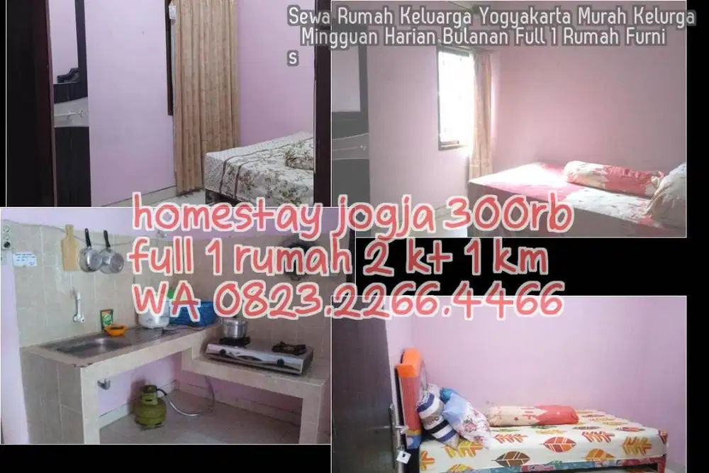 Sewa Rumah Keluarga Yogyakarta Murah Kelurga  Mingguan Harian Bulanan