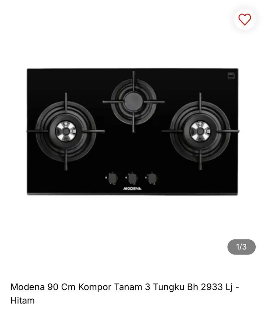 Modena kompor tanam 3 tungku 90cm bisa cicilan syarat ktp