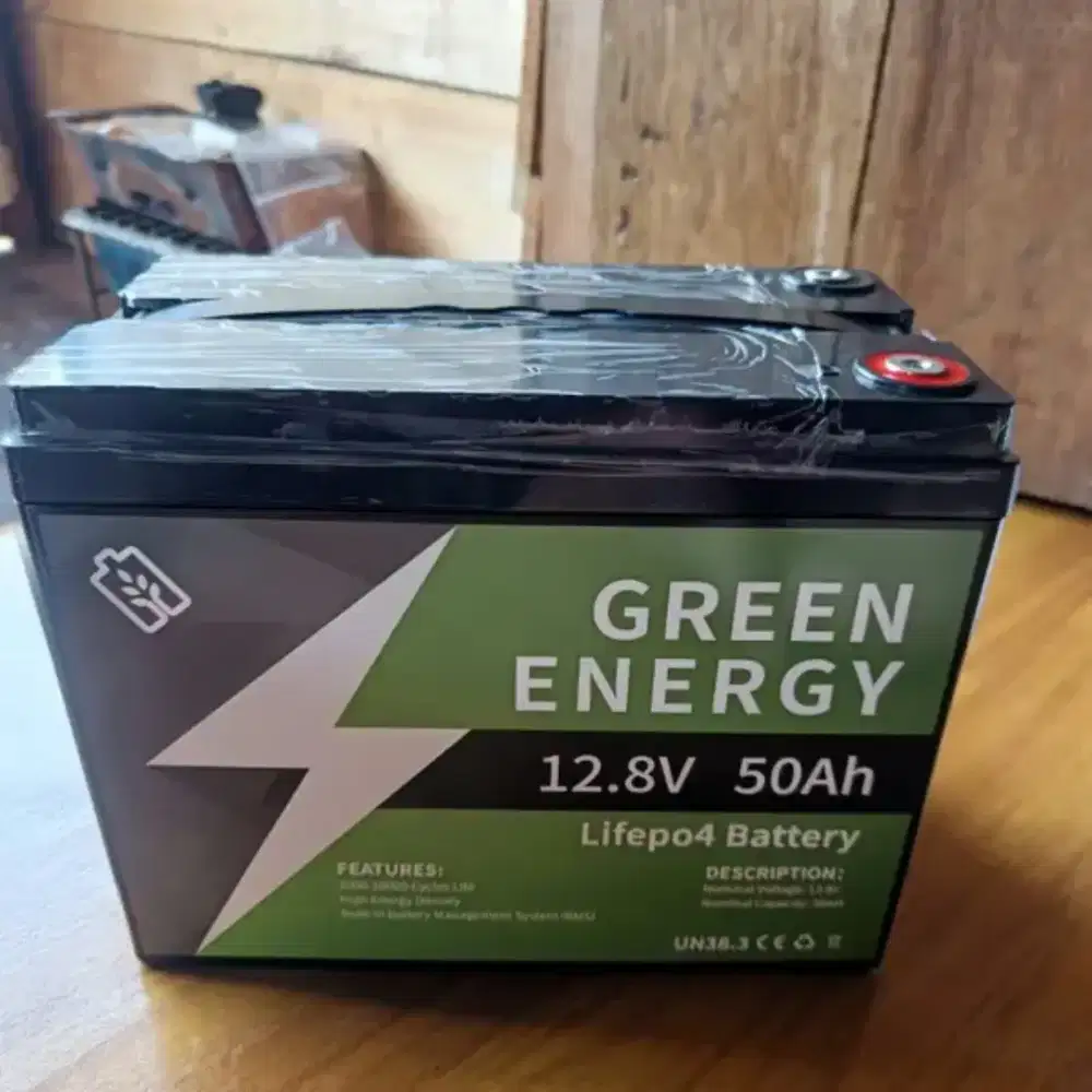 GREEN ENERGY Baterai Lifepo4 12.8v 100ah BMS Battery Bluetooth Baterai