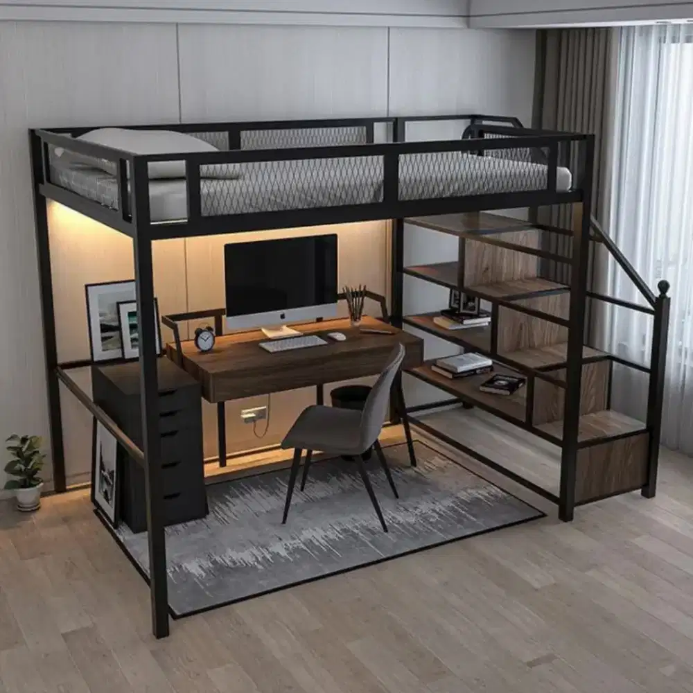 Mezzanine indor besi bed multifungsi custom