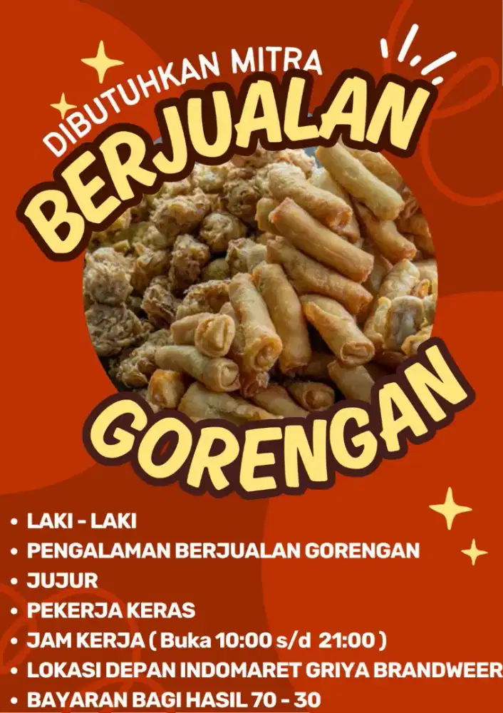 LOWONGAN BERJUALAN GORENGAN