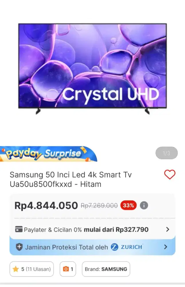 LED TV SAMSUNG UHD SMART TV 50INCH