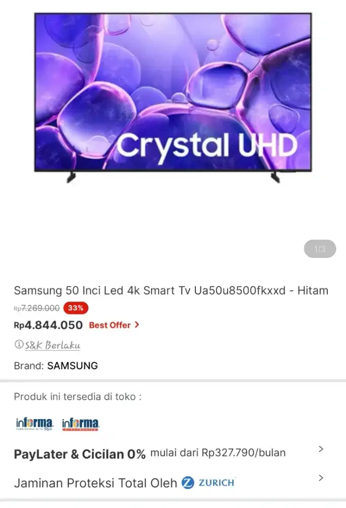 Samsung smart 50 inc