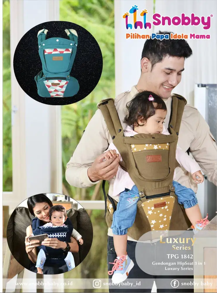 SNOBBY BABY TPG1842 GENDONGAN HIP SEAT & M-SHAPE 3 IN 1 LUXURY SERIES
