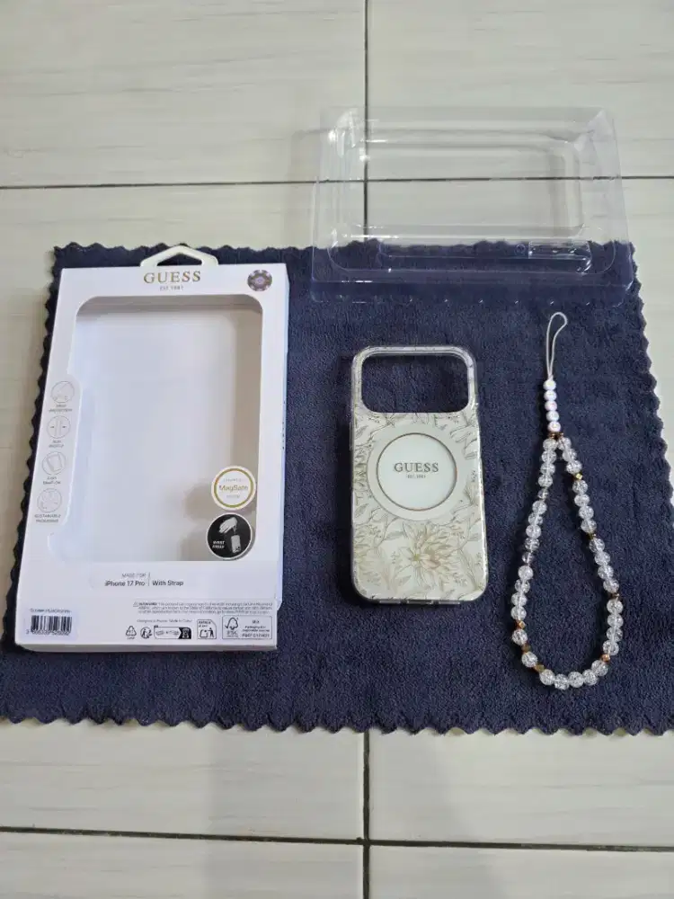 Preloved Case Iphone 17 Pro Guess IML Flower Pearl Original Playworks