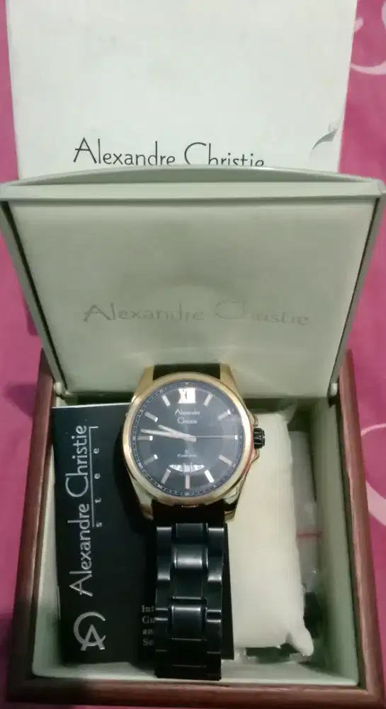 Alexandre Christie AC8473MD BlackRosegol,Kondisi Mulus99%,Mesin Normal