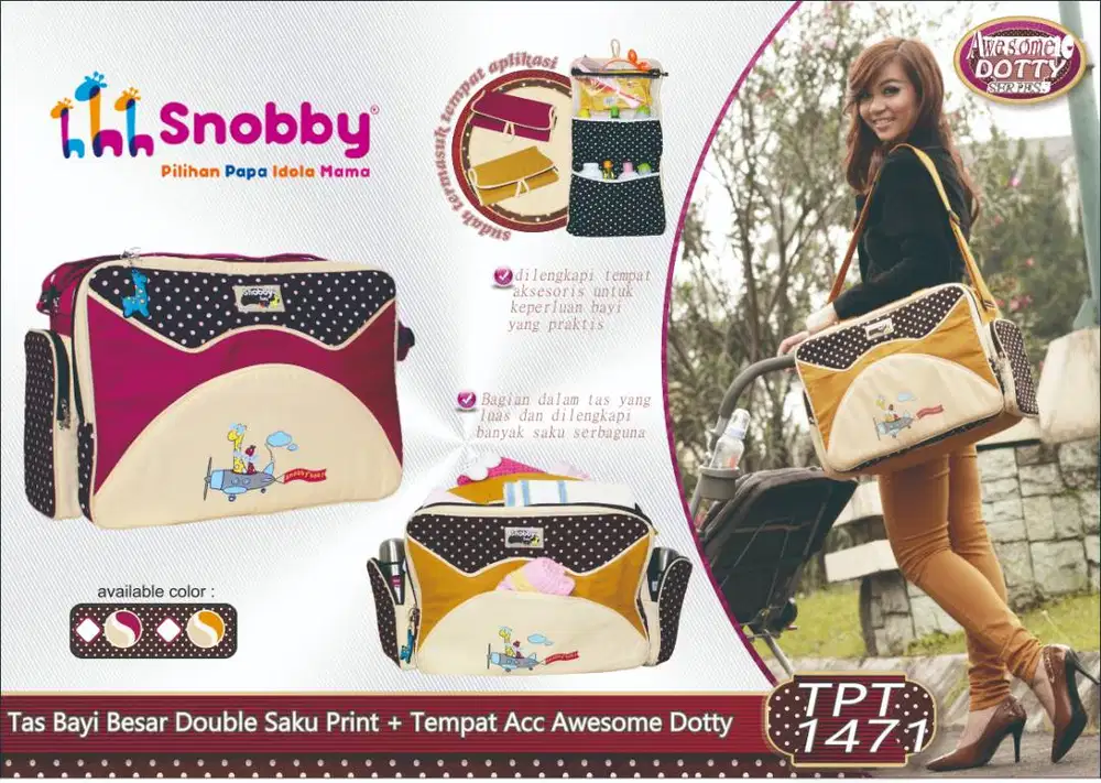 SNOBBY BABY TPT1471TAS BAYI BESAR DOUBLE SAKU PRINT+TEMPAT ASS (AD)