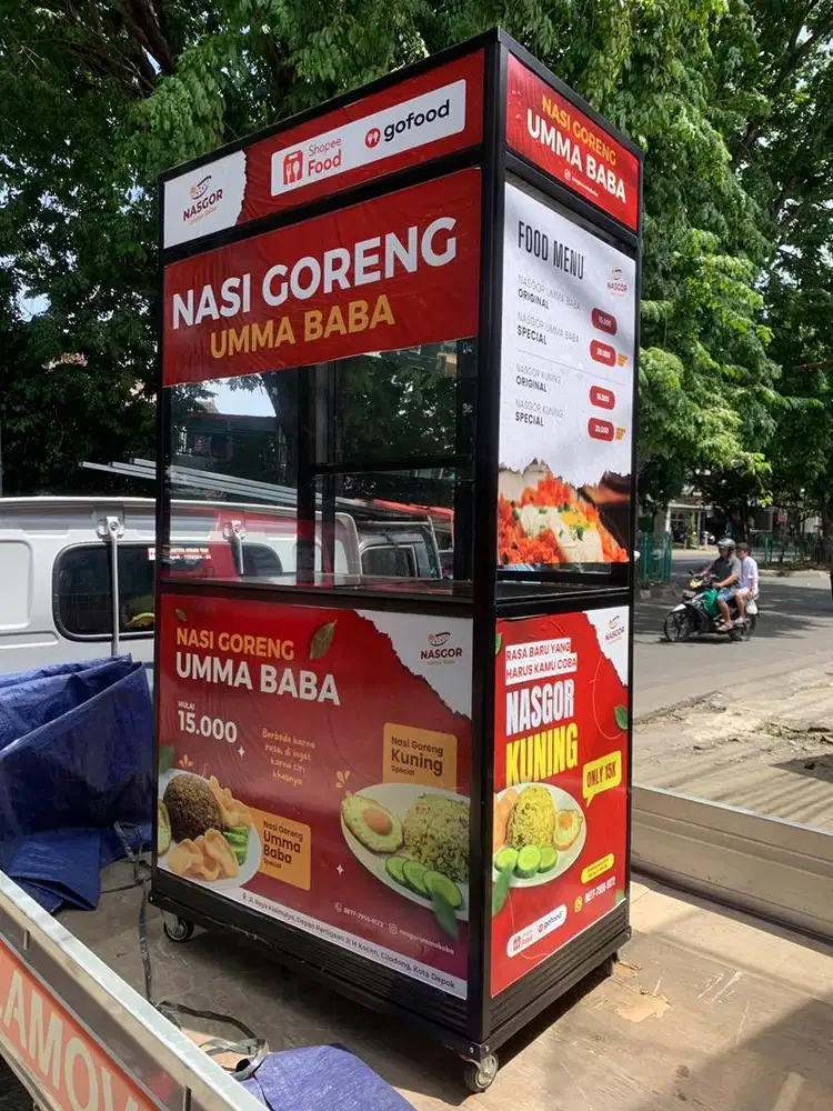 Etalase gerobak bekas pakai 3 minggu super mulus