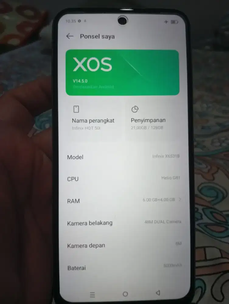 infinix Hot50i 6+128 pakean sendiri, mulus no minus