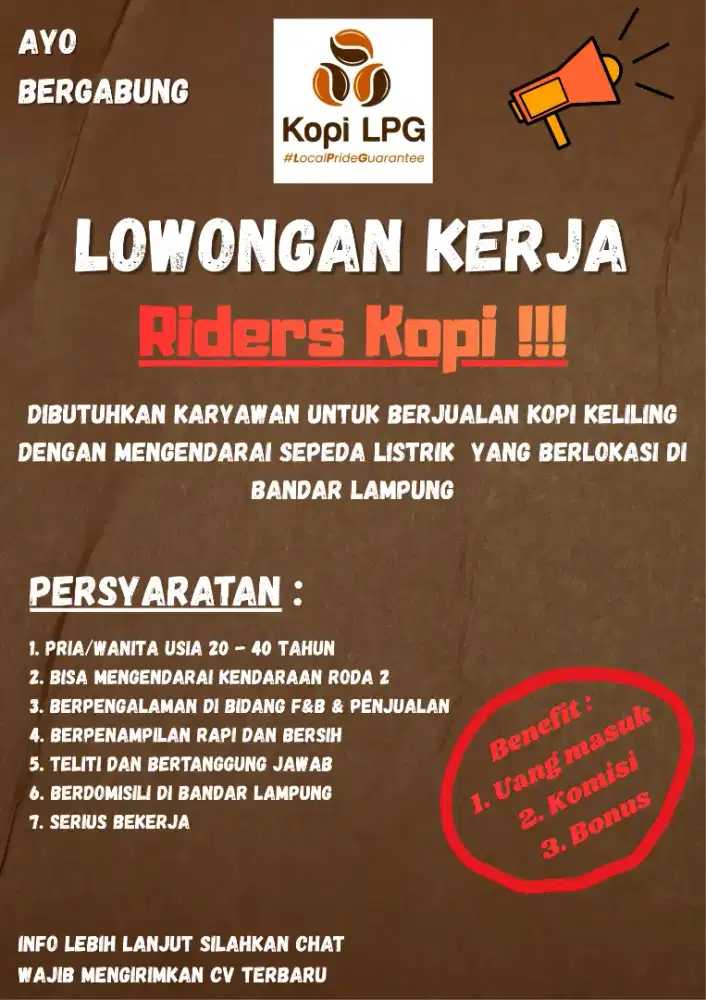 Dibutuhkan Riders Kopi