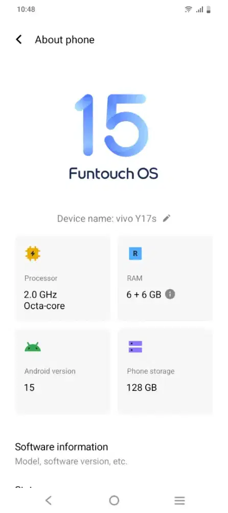 Dijual HP vivo Y17S Ram 6+6 128 giga