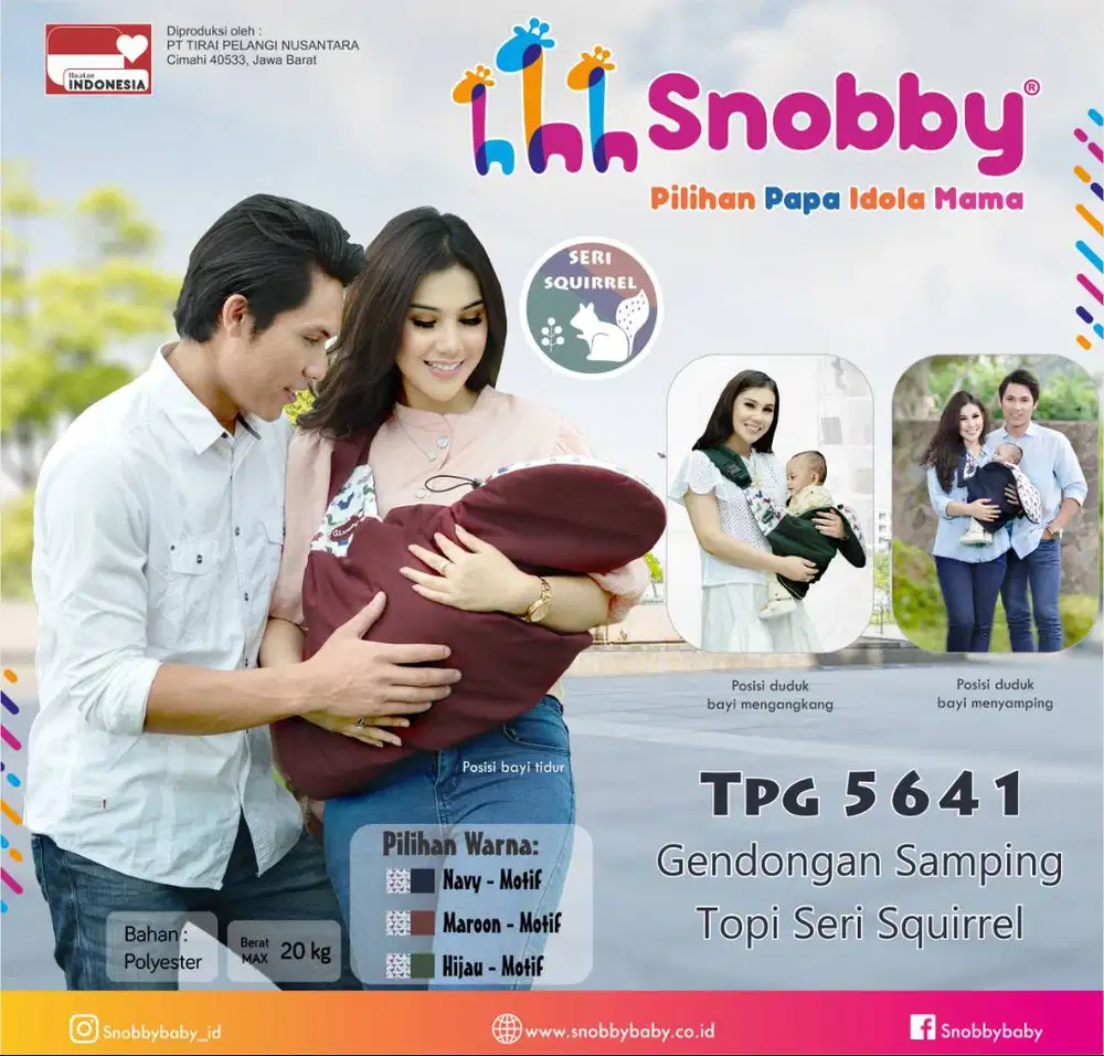 SNOBBY BABY TPG5641GENDONGAN SAMPING TOPI SERI SQUIRREL
