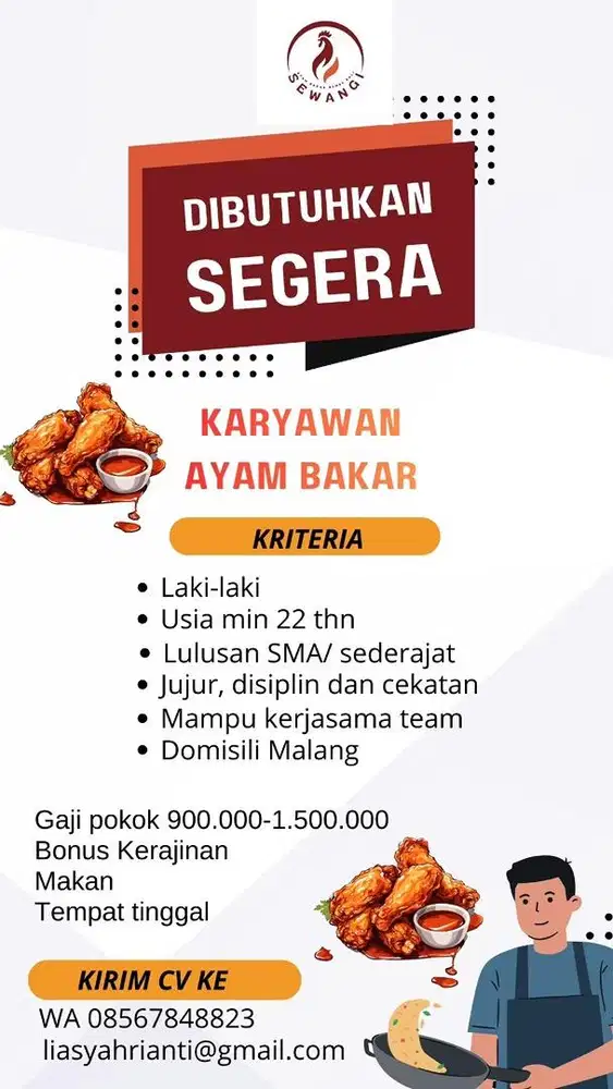 Lowongan Staff Ayam Bakar