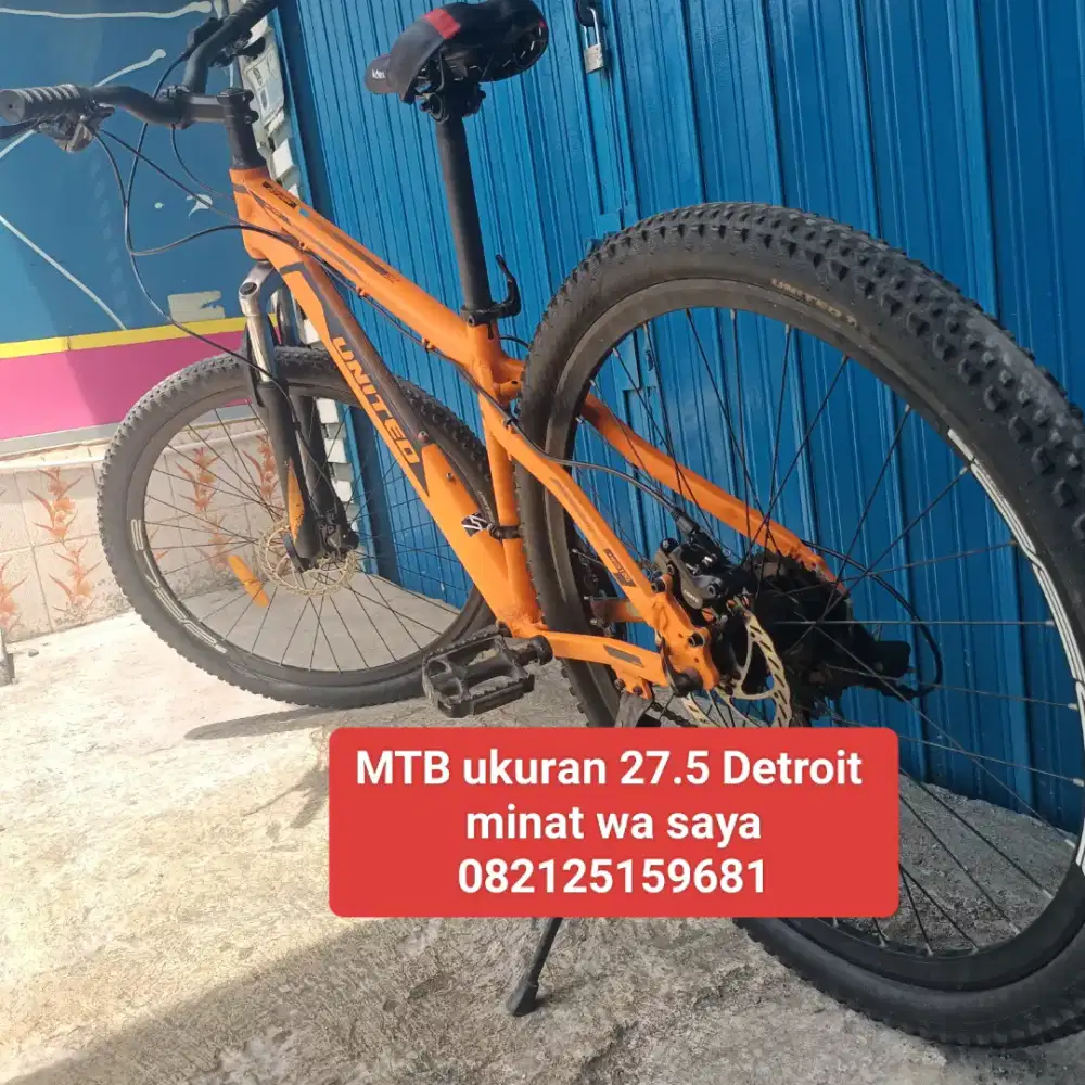 Sepeda united siap pakai ukuran 27.5 operan 3x9 speed, rem hidrolik