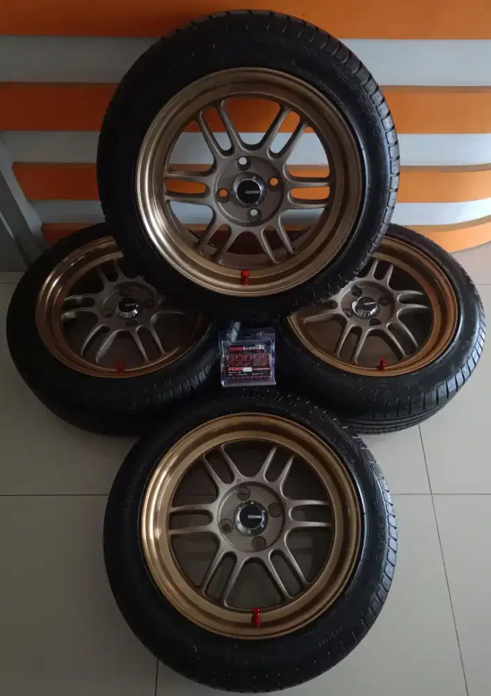 Dijual Velg Racing Rpf1 Face1 Bronze ++ Ban 195/50/15 (2nd).