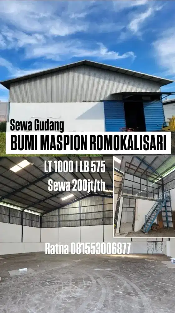 Disewakan Gudang Bumi Maspion Romokalisari