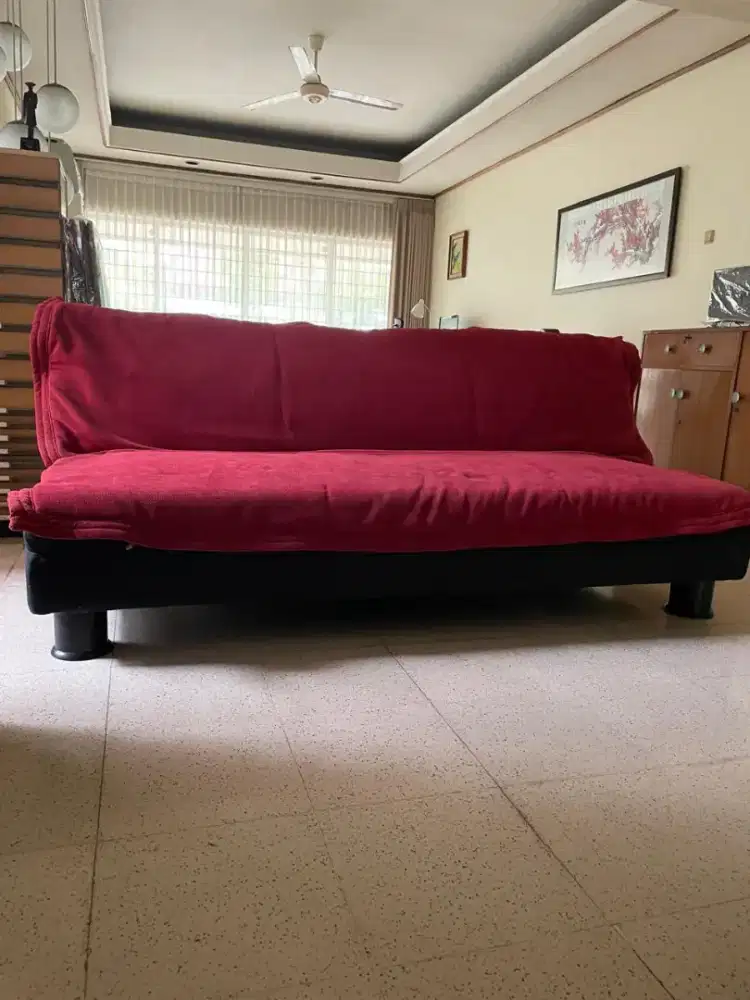 Kursi Lipat Sofa Bed 180 X 115 cm Ranjang Merah AZKO ACE HARDWARE