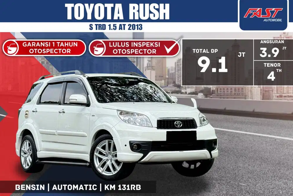TOYOTA RUSH S TRD 2013 1.5 AT SERVICE RECORD & PAJAK PANJANG#F3ST