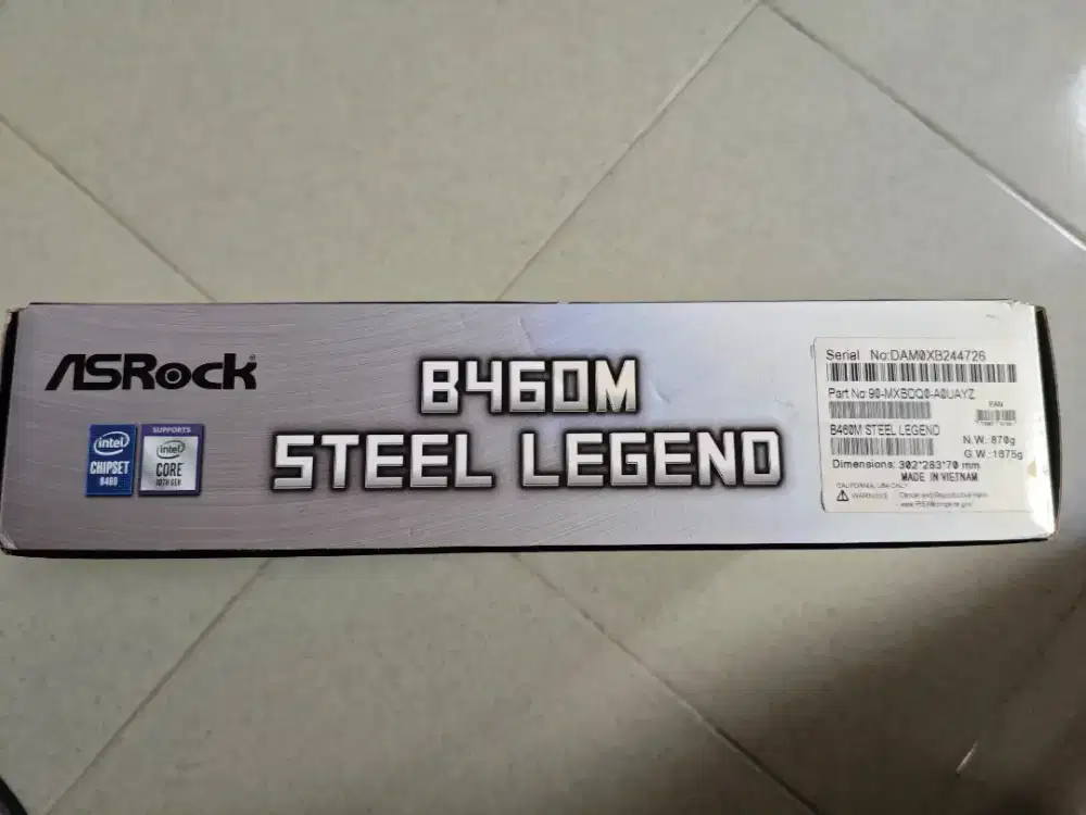 Motherboard Asrock Steel Legend B460M 
SSD Evo Prime 256GB