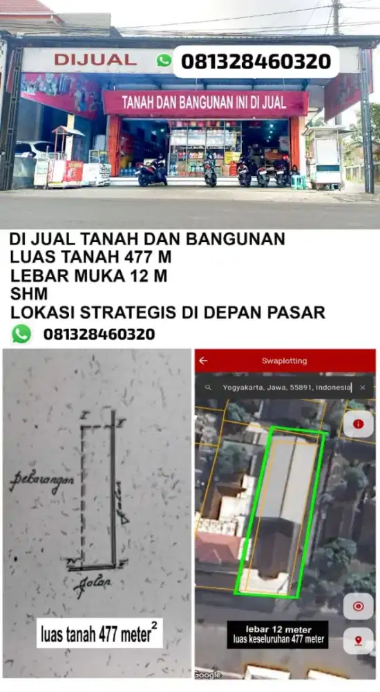 RUKO STRATEGIS DEPAN PASAR KARANGMOJO GUNUNGKIDUL DIJUAL SEGERA