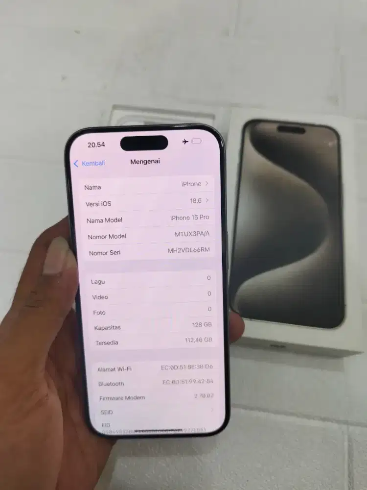 Iphone 15 Pro 128gb ex ibox PA/A bh 88%