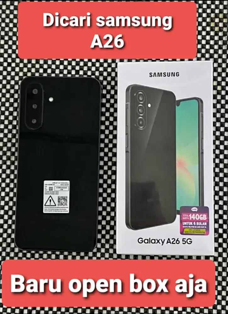 Samsung A26 8/256 Black (Dicari yg baru open box saja)