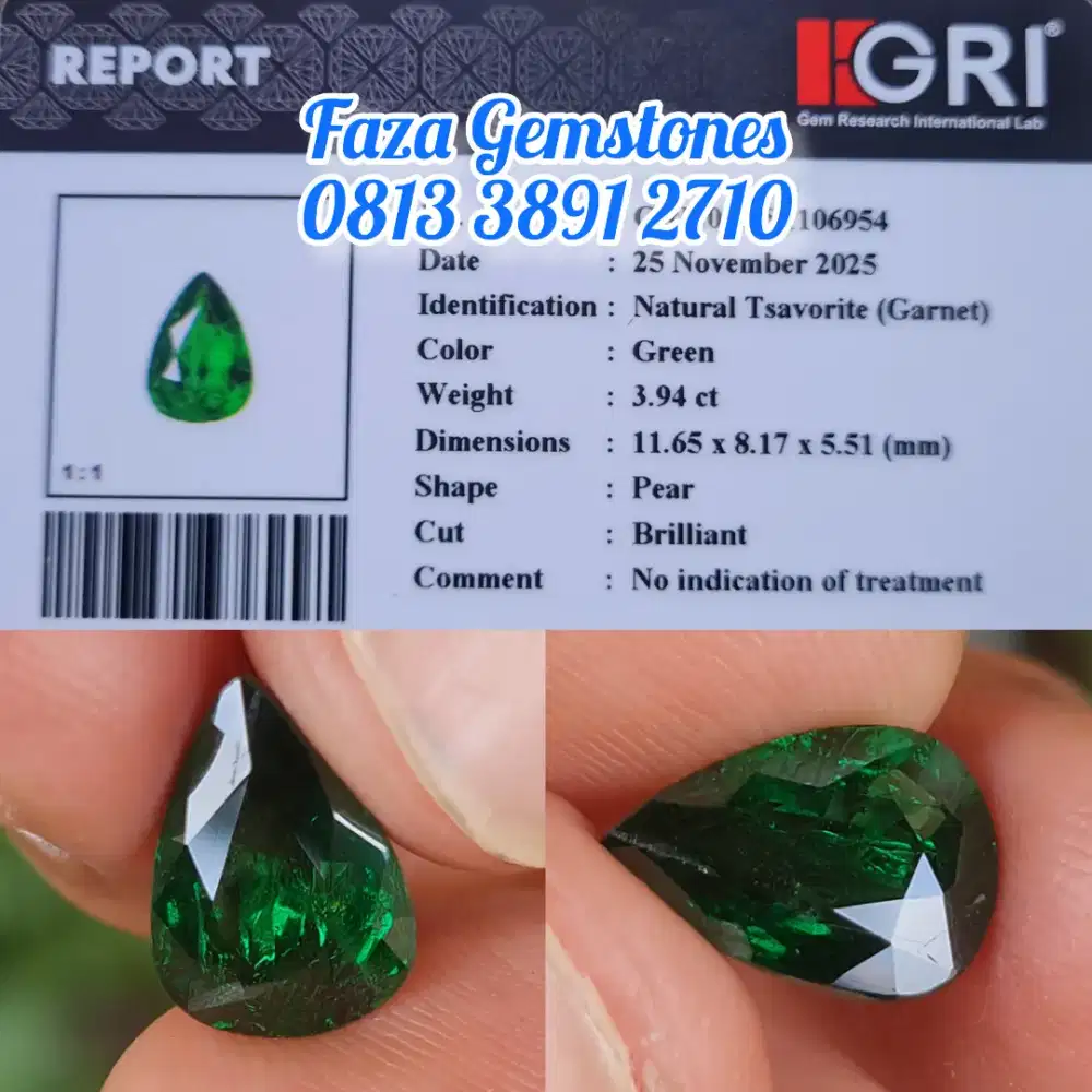 Green Tsavorite Garnet, warna ijo botol, harga terjangkau