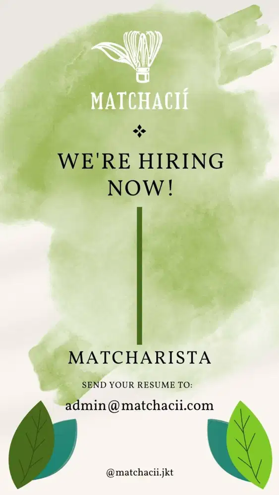 LOWONGAN BARISTA/MATCHARISTA MATCHACII RAGUNAN DAN RASUNA SAID
