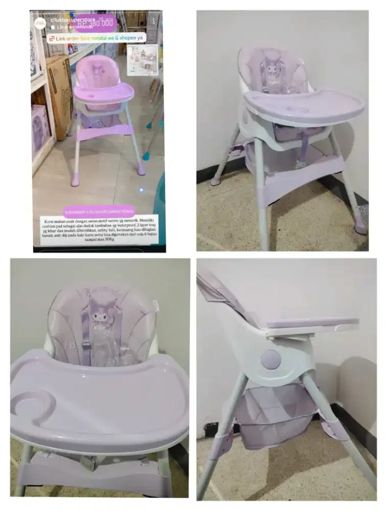 NEW KURSI MAKAN ANAK SUGARBABY 6 IN 2 CHAIR SANRIO MURAH