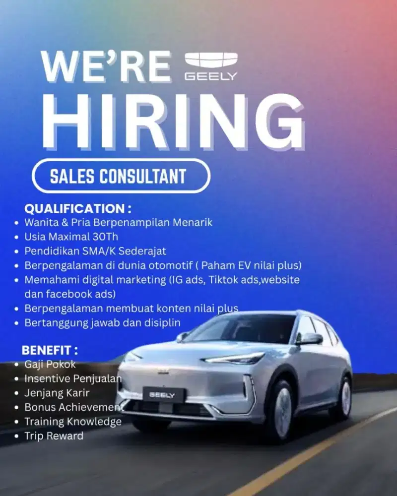 Sales Executive Geely Cikokol
