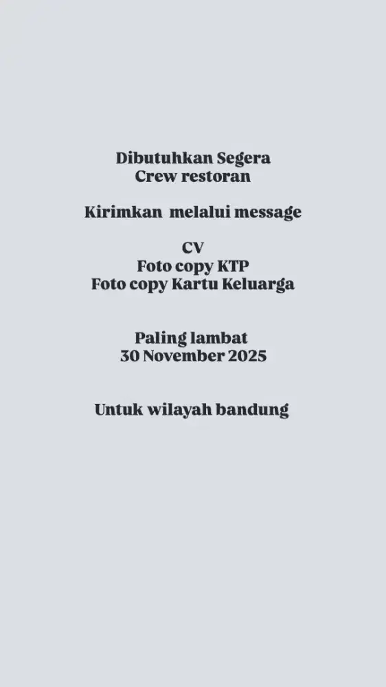Crew Restoran di area bandung