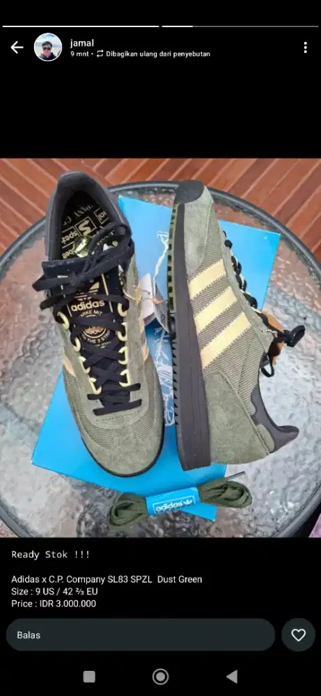 Adidas x C.P. Company SL83 SPZL Dust Green