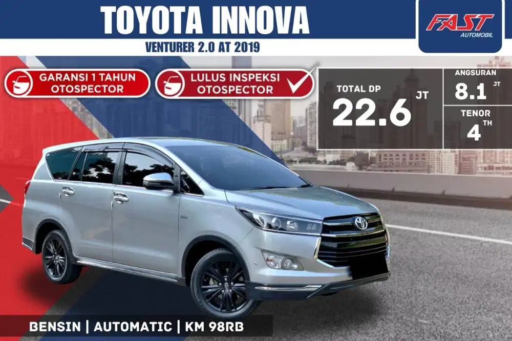 TOYOTA INNOVA VENTURER 2019 2.0 AT BENSIN SERVICE RECORD PJK PJG#F1ST