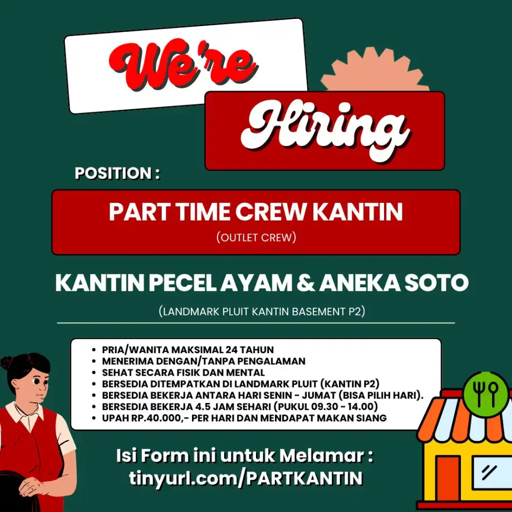 PART TIME CREW KANTIN PLUIT